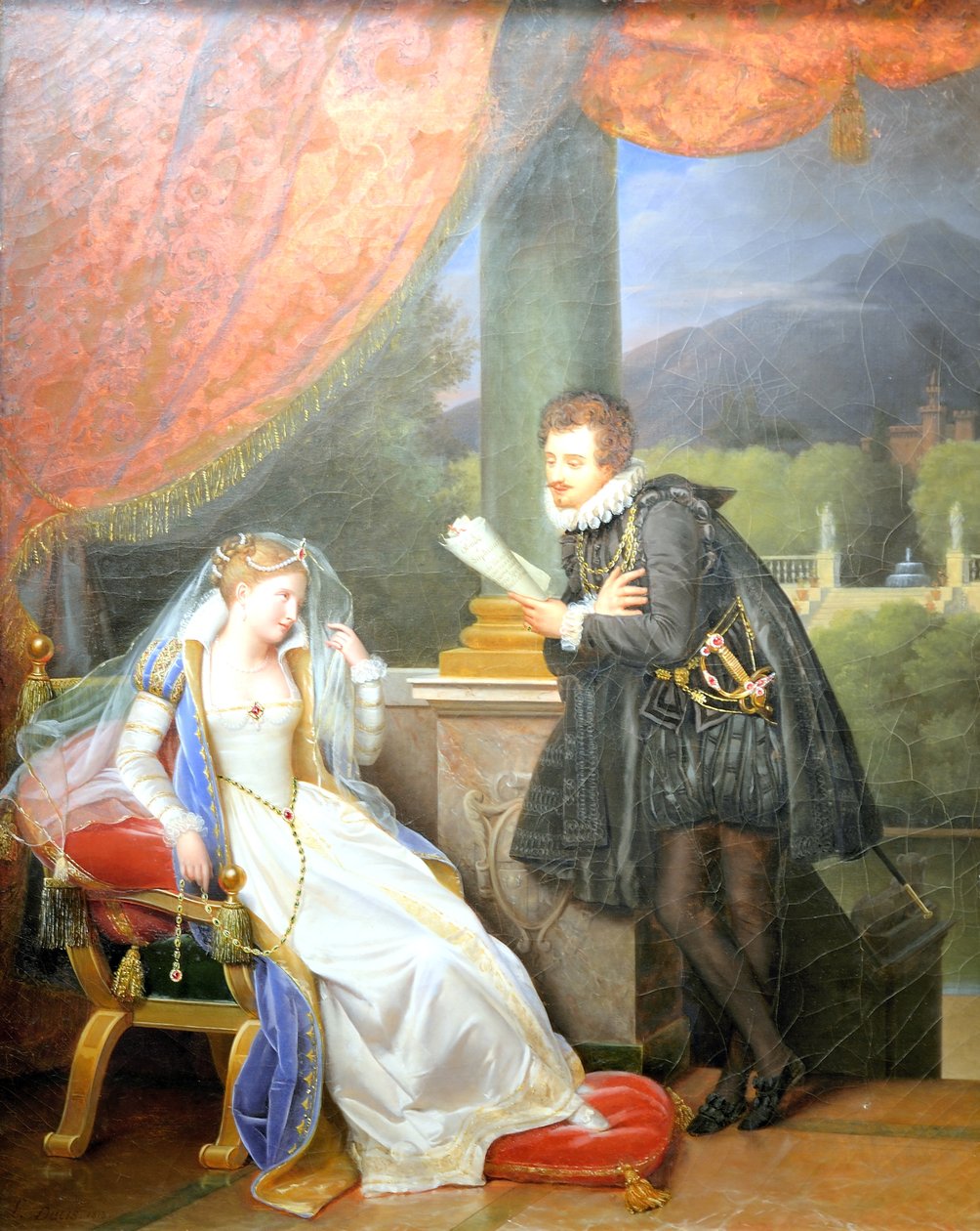 Poháry čtou verše Eleonore dEste. od Louis Ducis