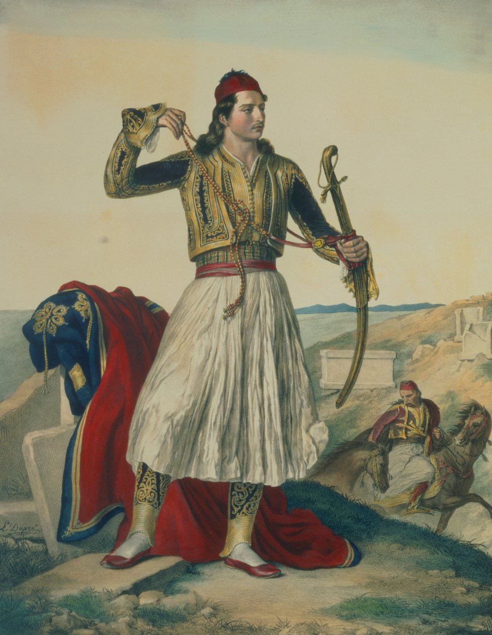 Demetrius Mavromichalis, řecký voják a vlastenec, 1825 od Louis Dupré
