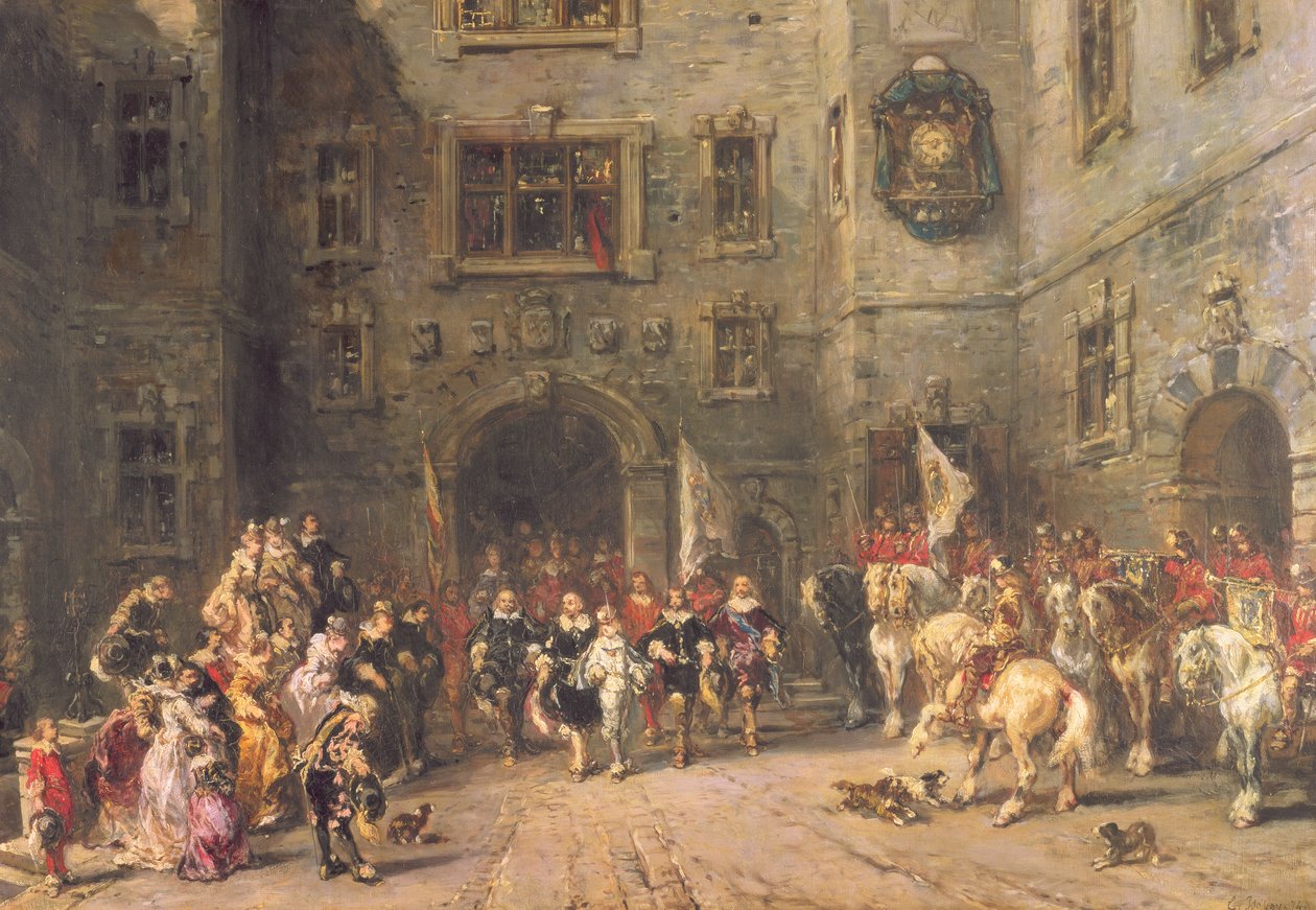 Louis XIII na zámku Blois, 1874 od Eugene Isabey