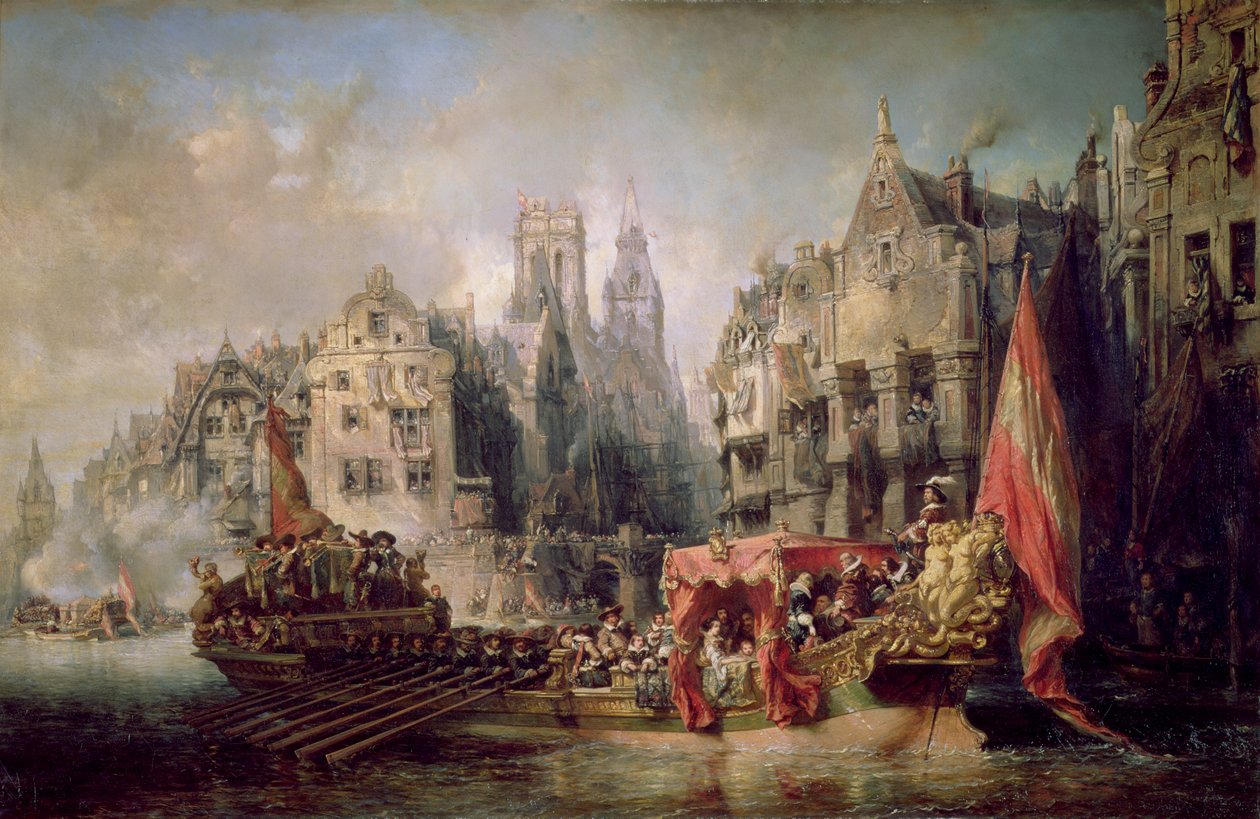 Příjezd Fernanda Alvareze de Toledo, vévody z Alby (1508-82), do Rotterdamu v roce 1567, 1844 od Eugene Isabey