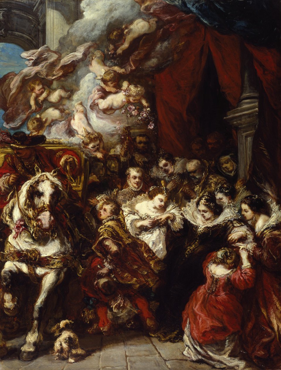 Odchod Alžběty Francouzské (1602–44) do Španělska, kolem roku 1848 od Eugene Isabey