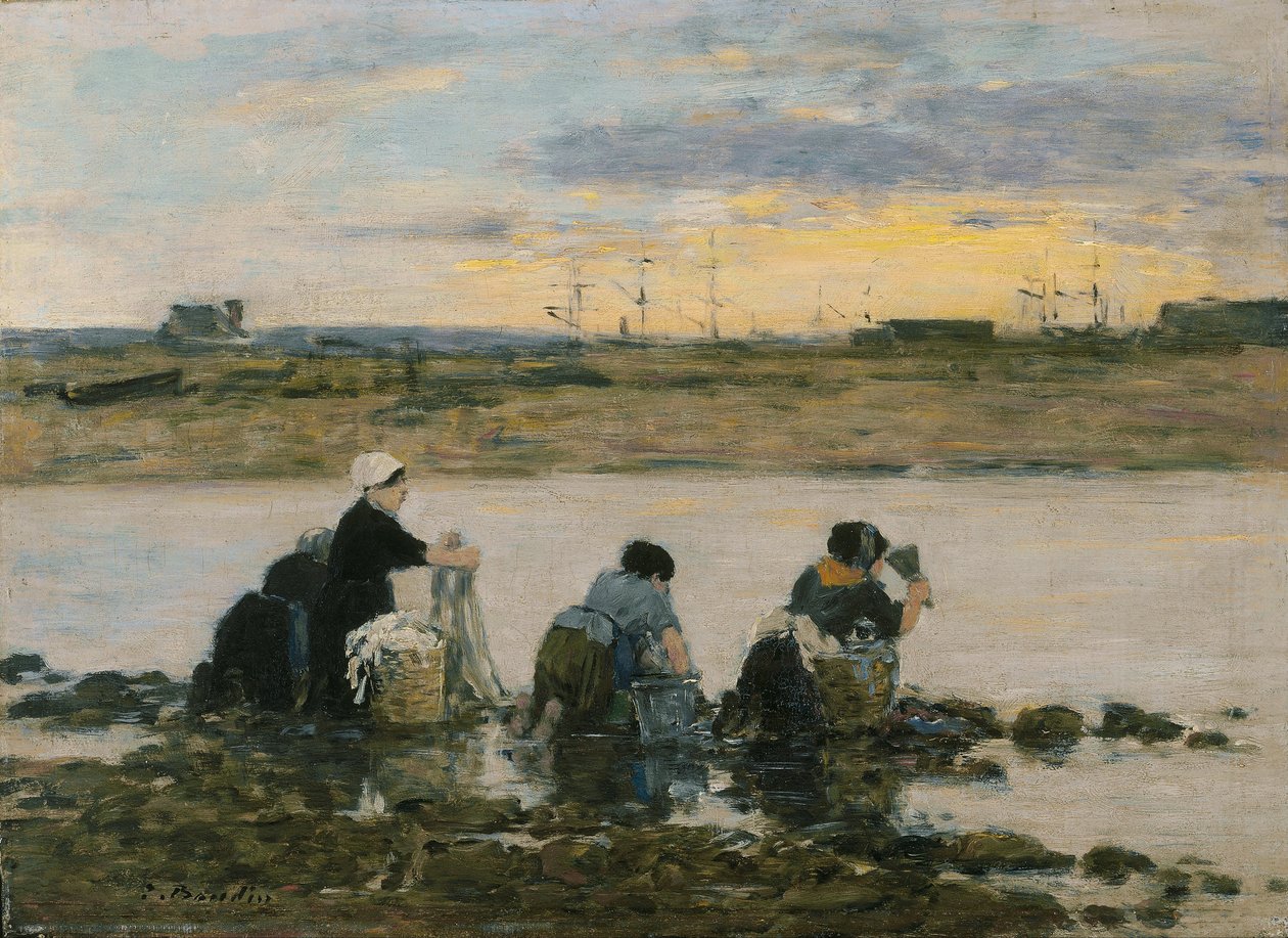 Pračky na řece od Eugene Louis Boudin
