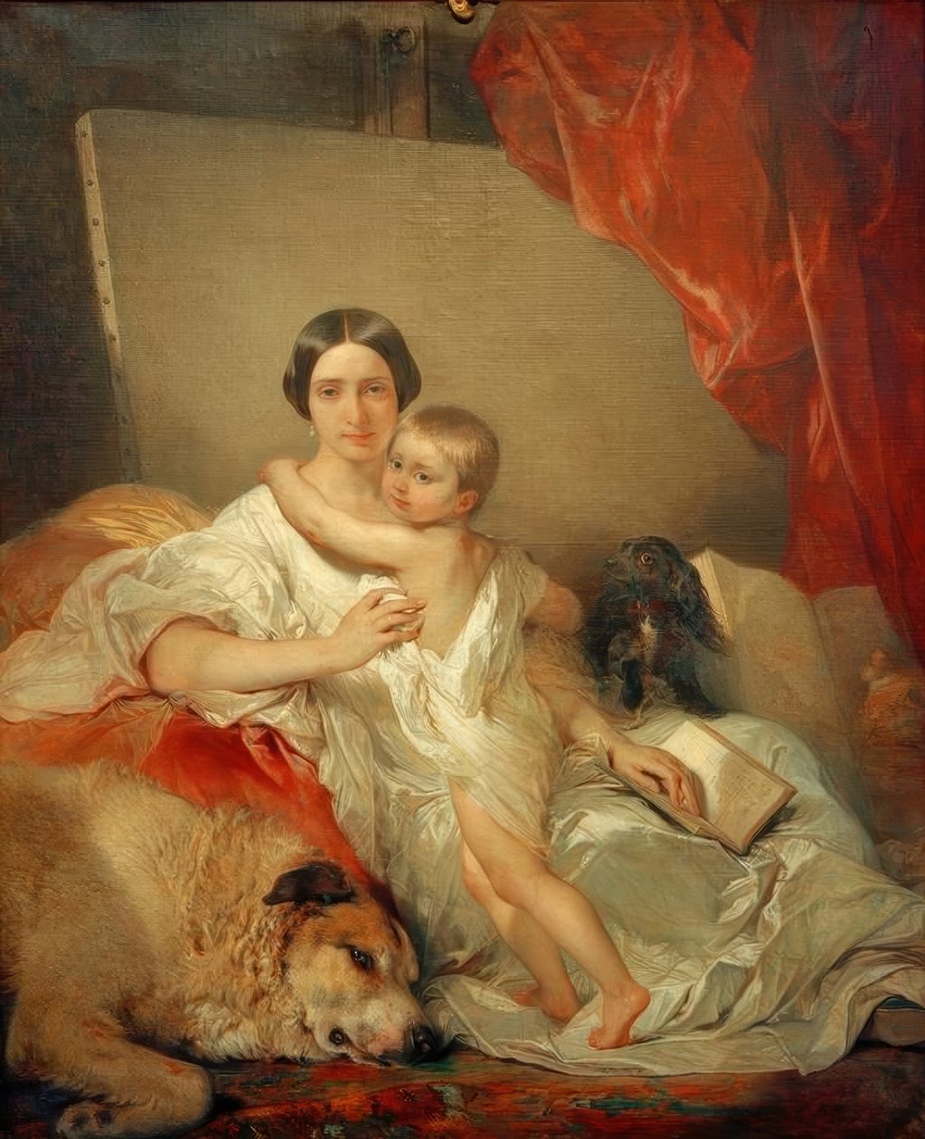 Madame Louis Gallait a její dcera od Louis Gallait
