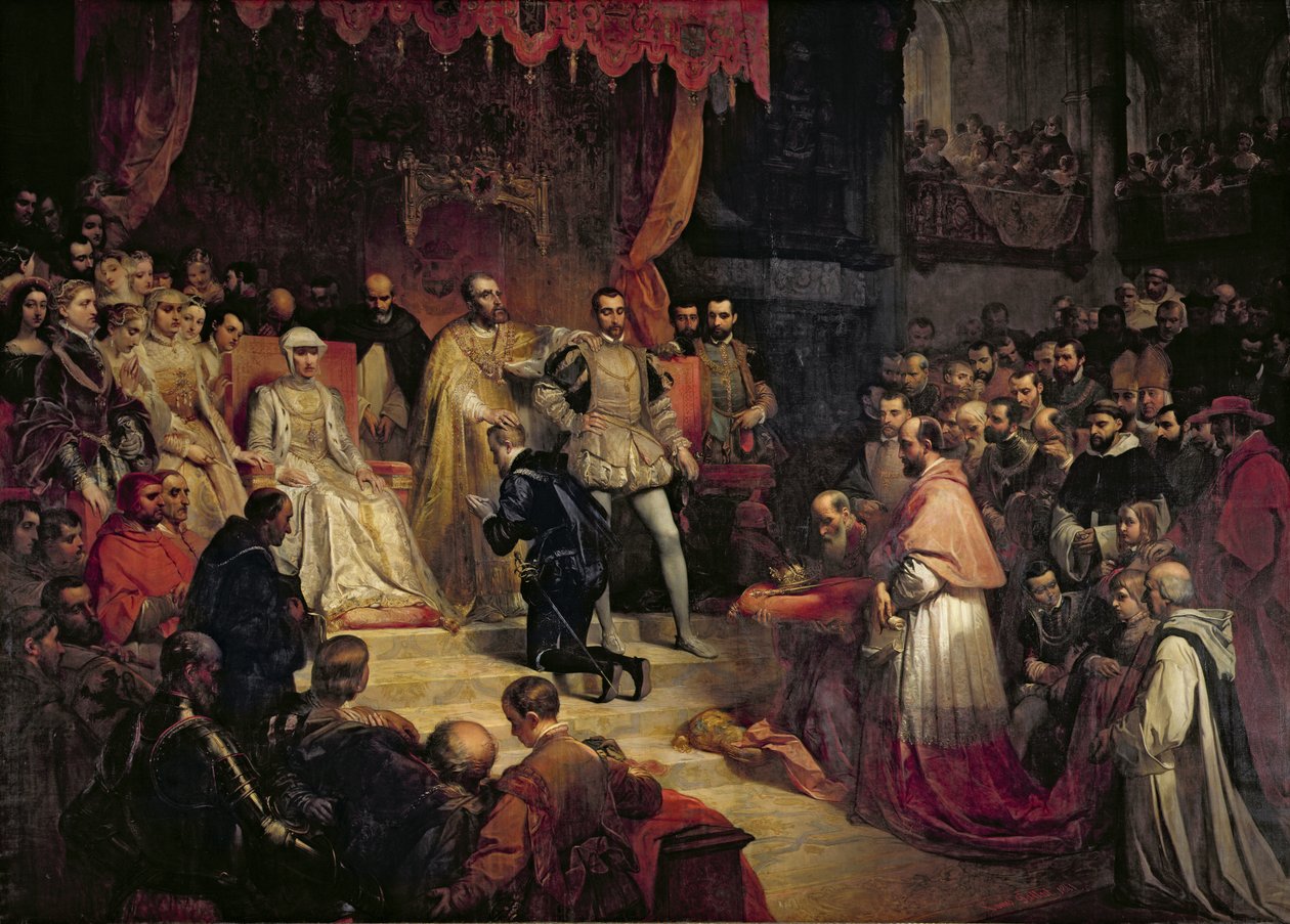 Abdikace Karla V. (1500-58) 1841 od Louis Gallait
