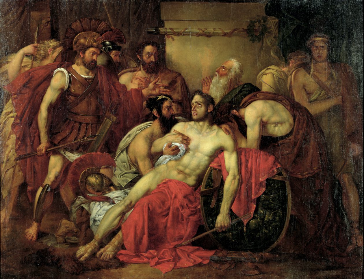 Smrt Epaminondas (asi 418-362 př.nl) od Louis Gallait
