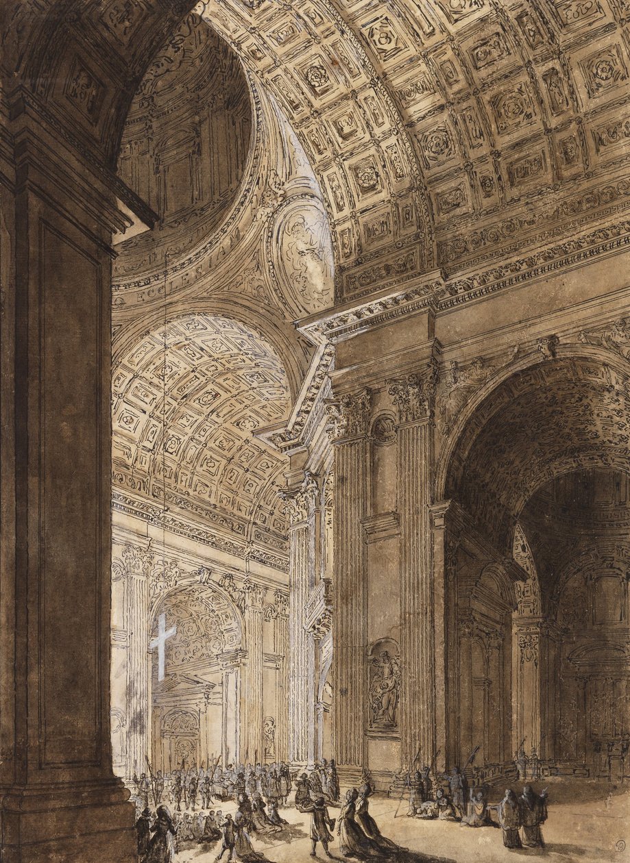 Interiér St. Peters Illuminated od Louis Jean Desprez
