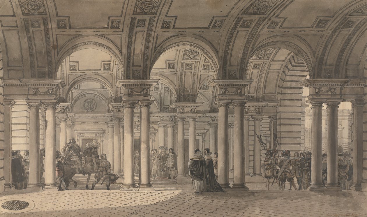 Somerset House, Strand Vestibule od Louis Jean Desprez