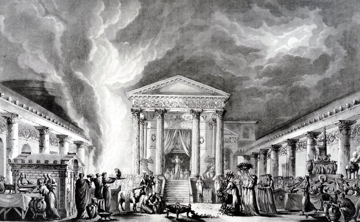 Chrám Isis, Pompeje, ilustrace ze Saint Non 