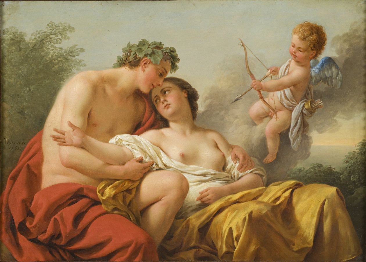 Bacchus a Ariadne, 1768 (olej na mědi) od Louis Jean François Lagrenée