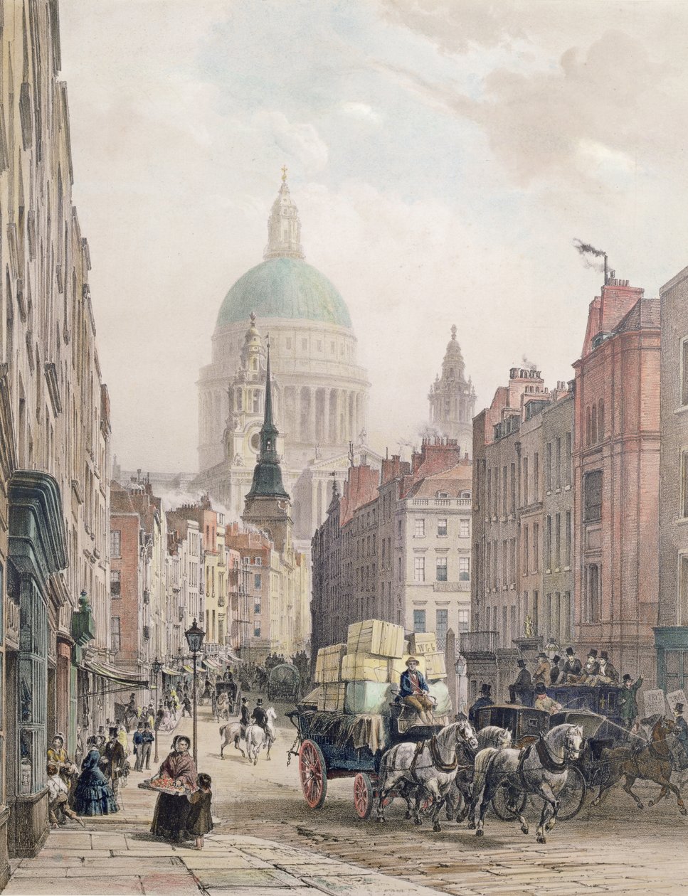 Fleet Street, cca 1850 od Louis Jules Arnout