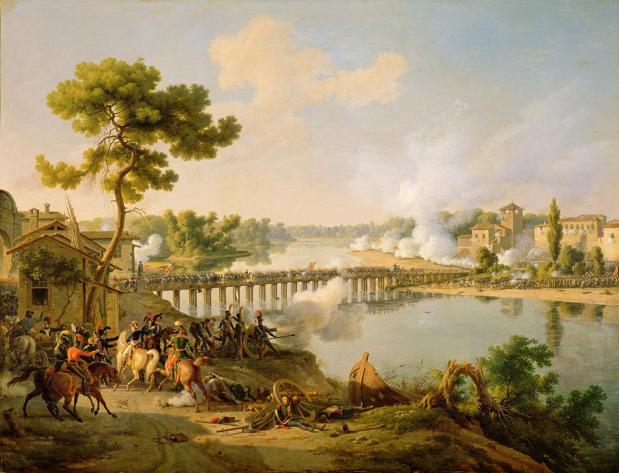 Generál Bonaparte (1769-1821) vydává rozkazy v bitvě u Lodi, 10. května 1796, kolem roku 1804 od Louis Lejeune