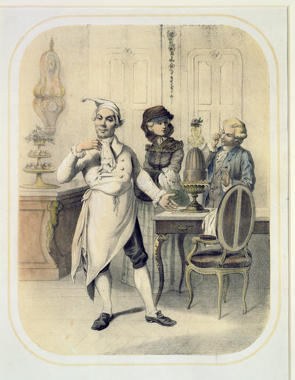 Pride in the Kitchen, ze série tisků zobrazujících Sedm smrtelných hříchů, kolem roku 1850 od Louis Leopold Boilly