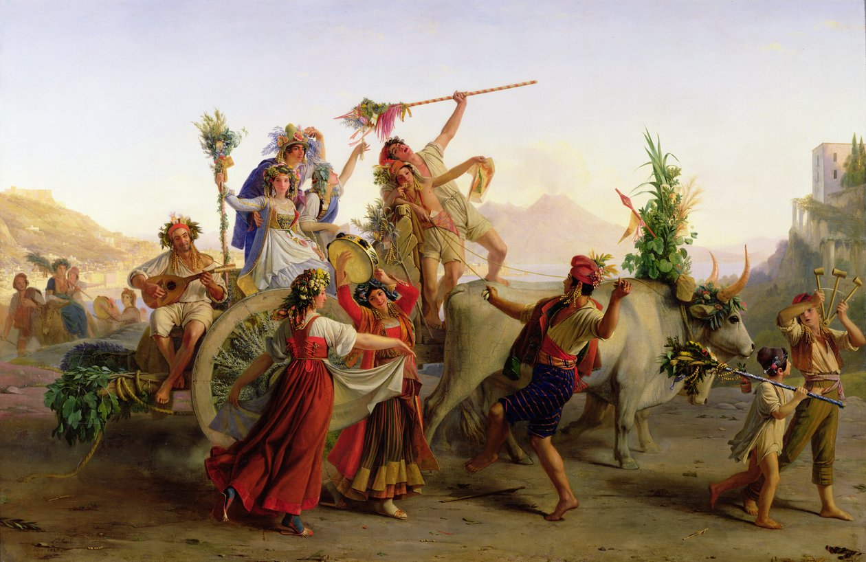Návrat průvodu Madony z Arku, poblíž Neapole, 1827 od Louis Leopold Robert