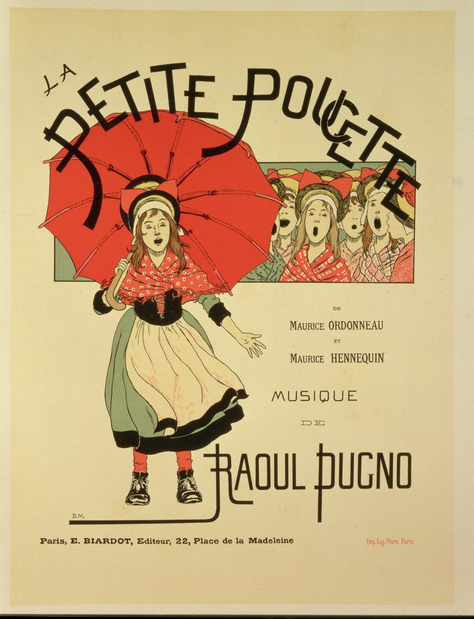 Reprodukce plakátu propagujícího operetu "La Petite Poucette", 1891 od Louis Maurice Boutet de Monvel