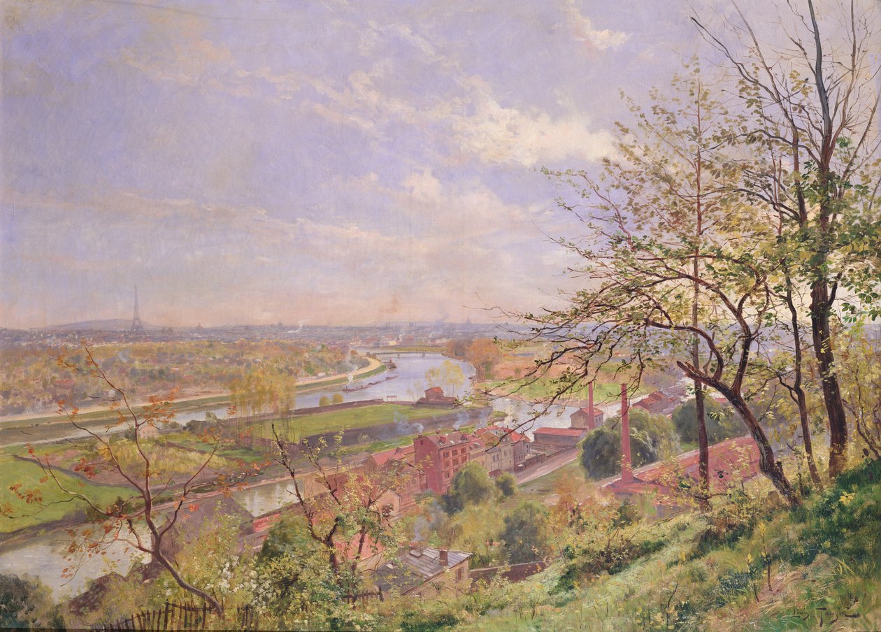 Pohled na Boulogne sur Seine, kolem roku 1900 od Louis Tauzin