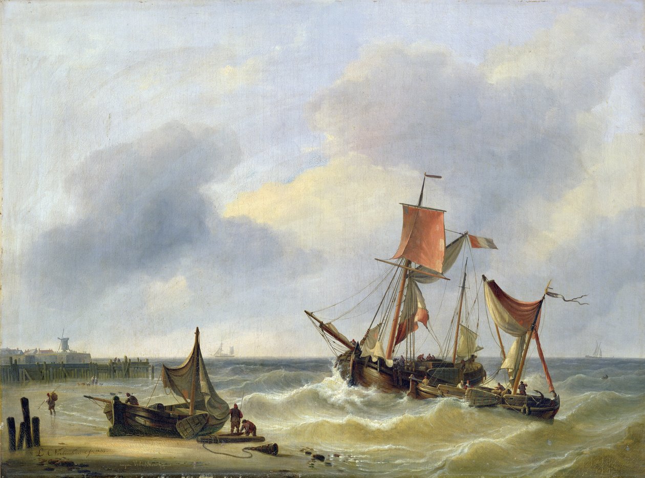 Pohled na pobřeží, 1833 od Louis Verboeckhoven