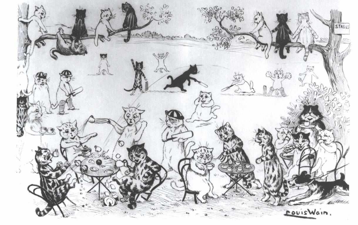 Katzenclub anglicky: Cat club od Louis Wain