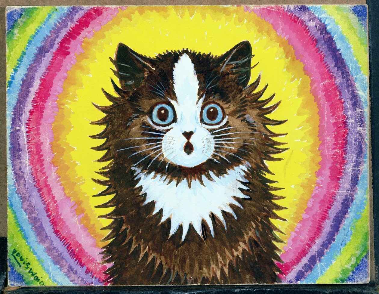 Kočka v duze (wc a kvaš na papíře) od Louis Wain