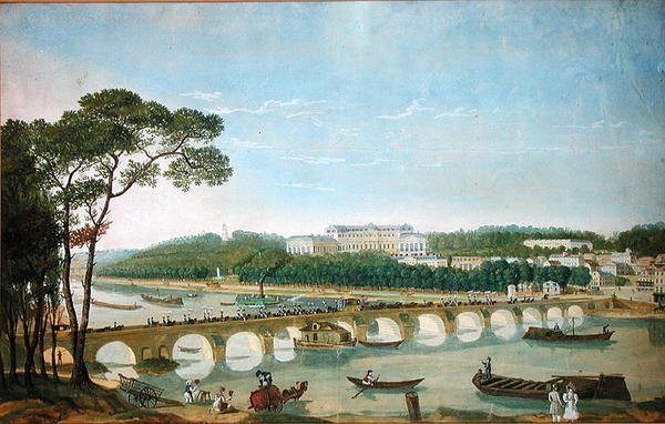 Návštěva krále a královny Neapole na zámku Saint-Cloud, květen 1830 (wc a kvaš na papíře) od Louis Ducis