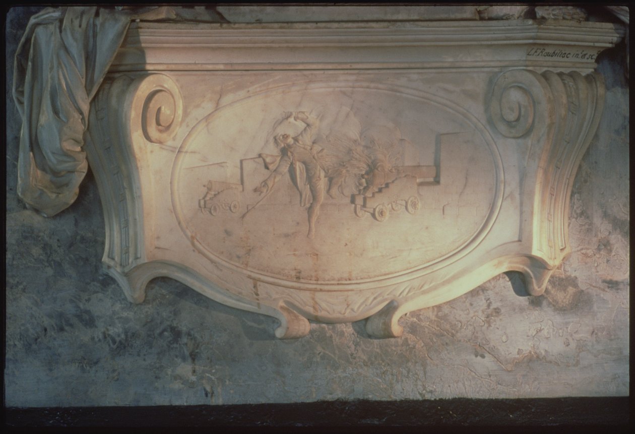 Detail pomníku, mramor z roku 1725 od Louis Francois Roubillac