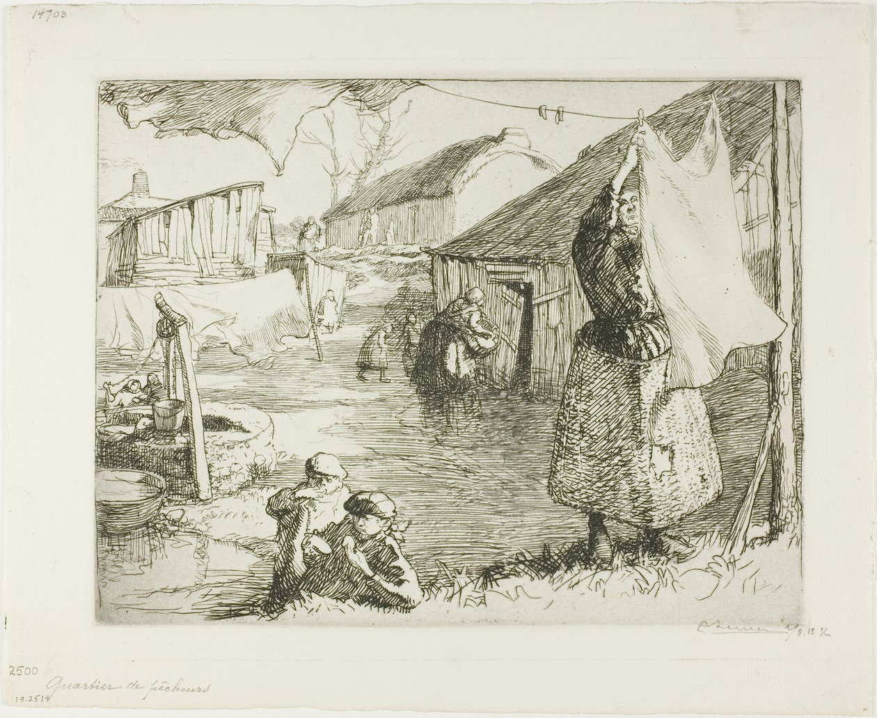 Rybářská čtvrť od Louis Auguste Lepère