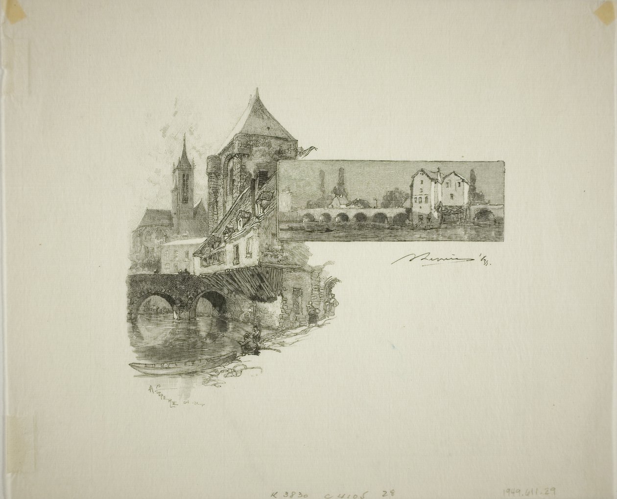 Moret: mlýn na dřevo od Louis Auguste Lepère