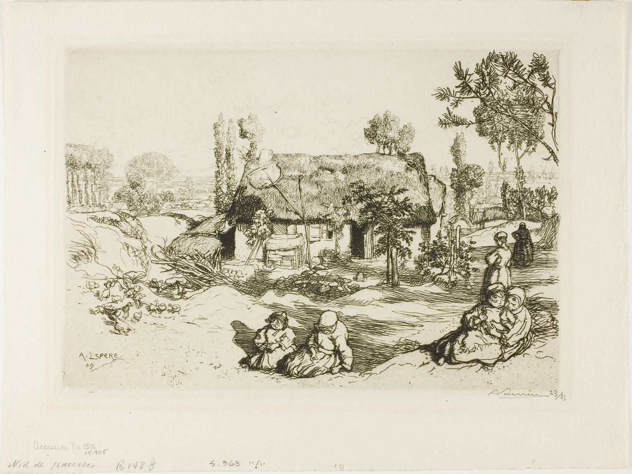 Hnízdo chudých od Louis Auguste Lepère