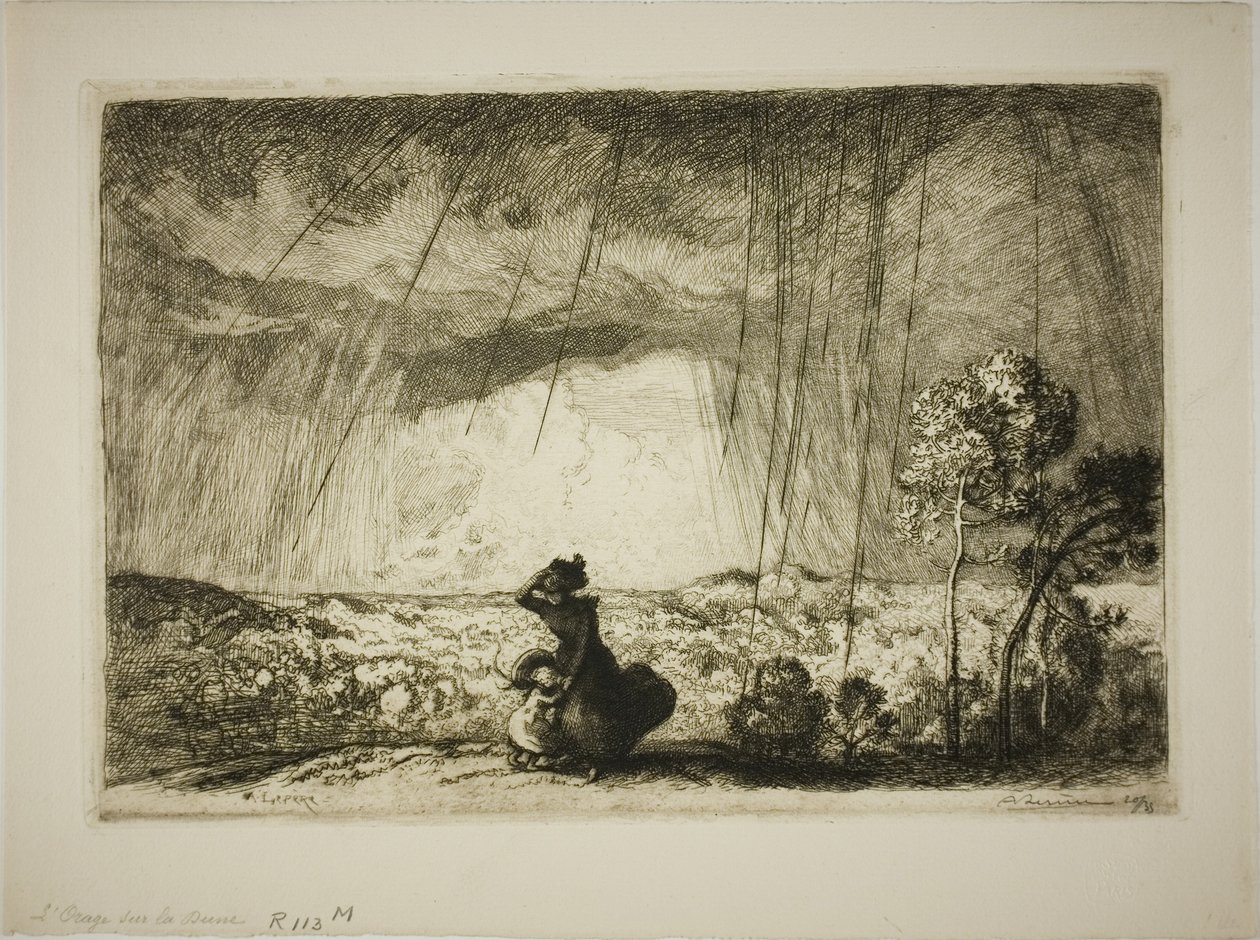 Bouře na duně od Louis Auguste Lepère