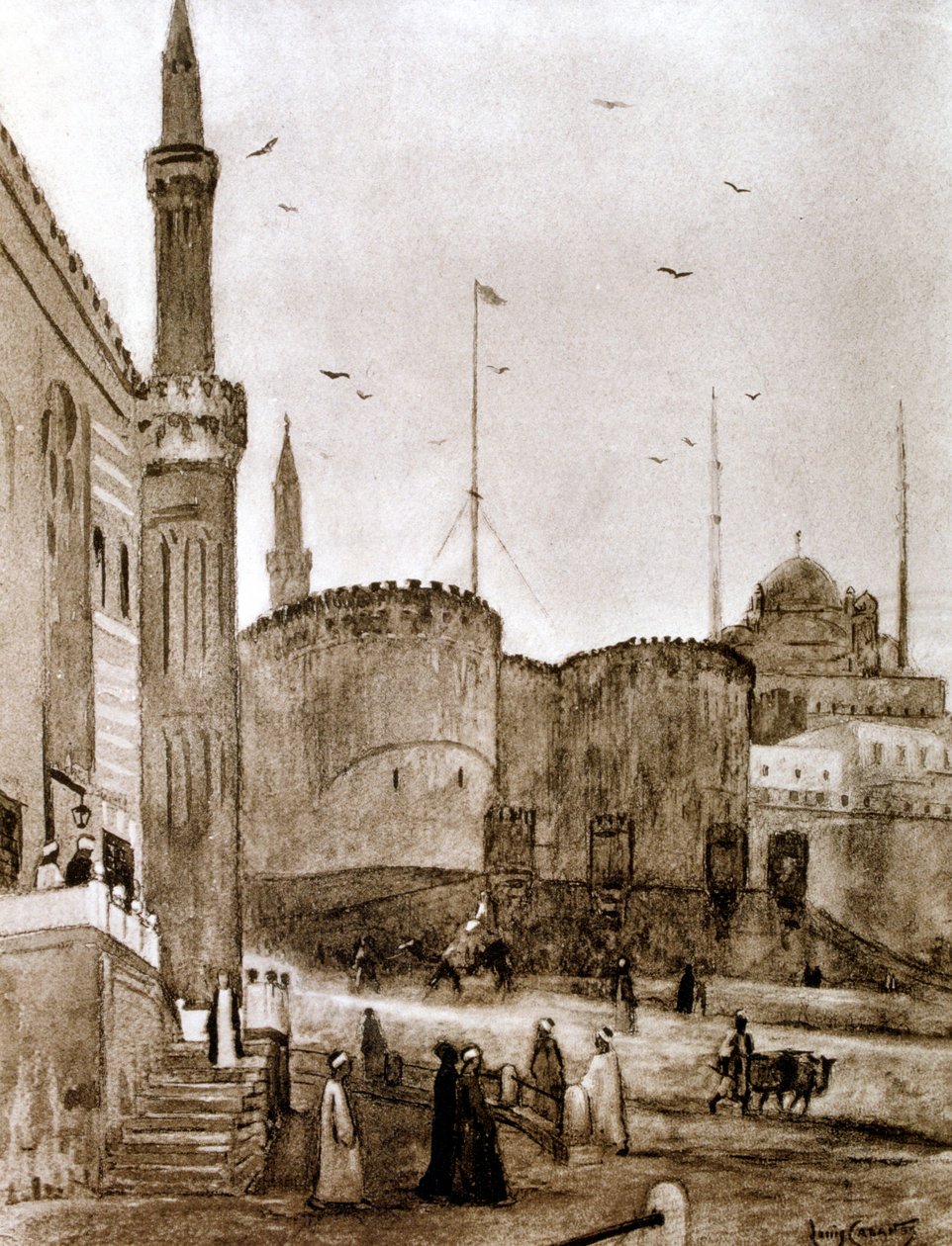 Vchod do města, Káhira, Egypt, 1928 od Louis Cabanes