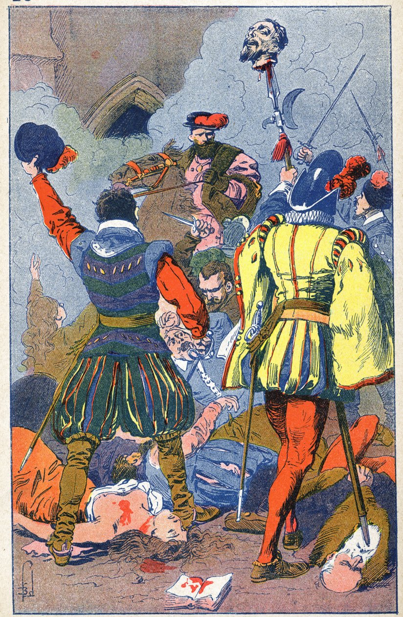 Masakr protestantů a Vassy od Louis Charles Bombled