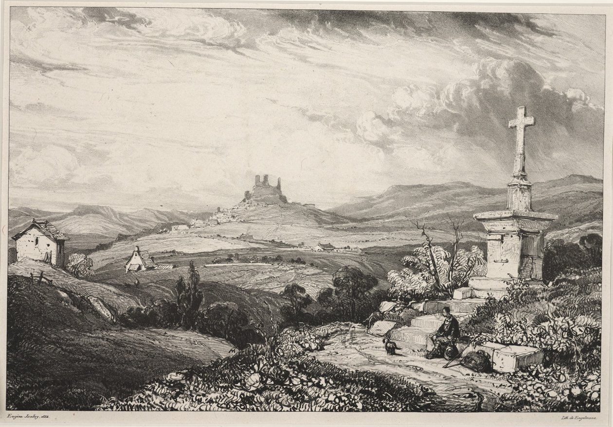 Hrad Larderole, Auvergne od Louis Eugene Gabriel Isabey