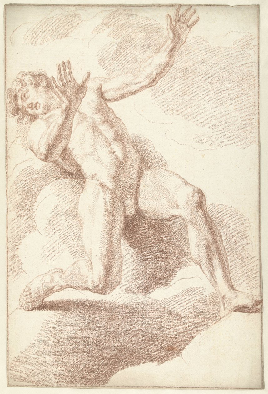 Mužský akt, ležící od Louis Fabritius Dubourg