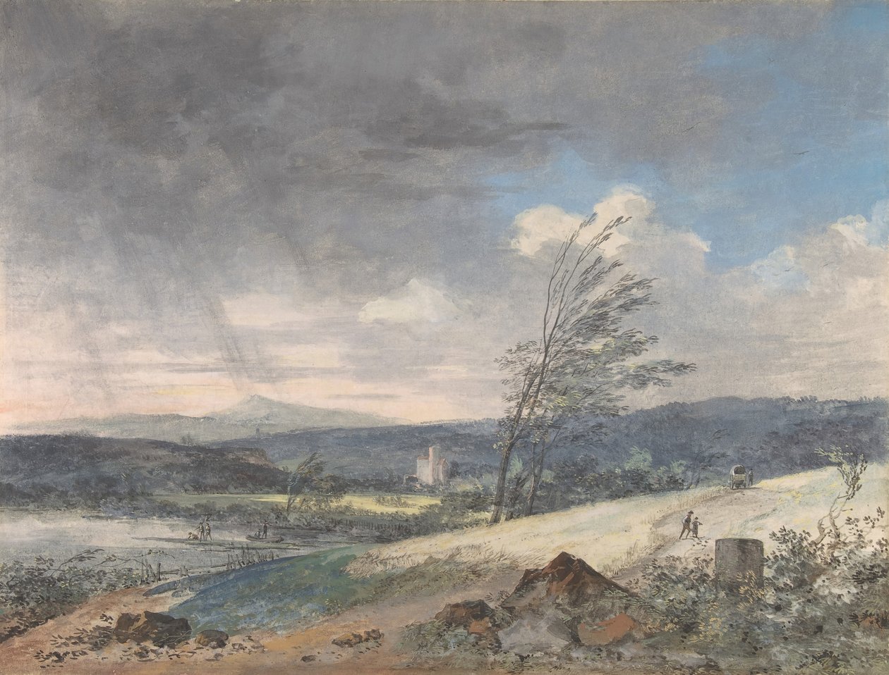 Krajina ošlehaná větrem, n. d. od Louis Gabriel Moreau