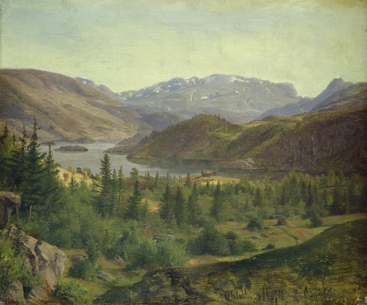 Hjelle ve Valders Tile Fjord, 1835 od Louis Gurlitt