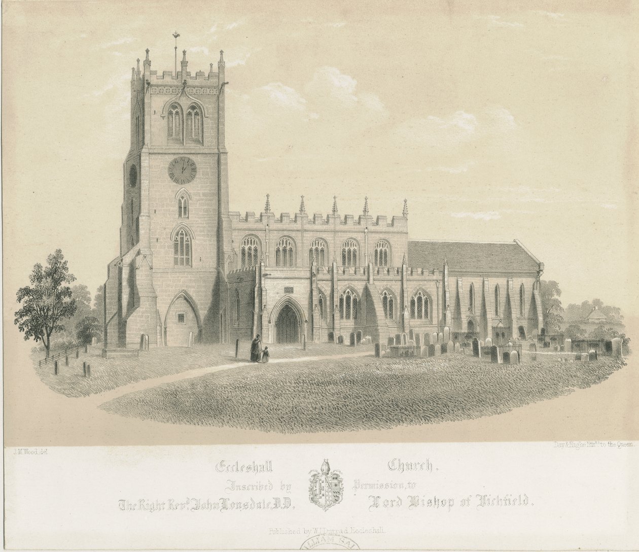 Eccleshall Church: litografie, nd [c 1840] (tisk) od Louis Haghe