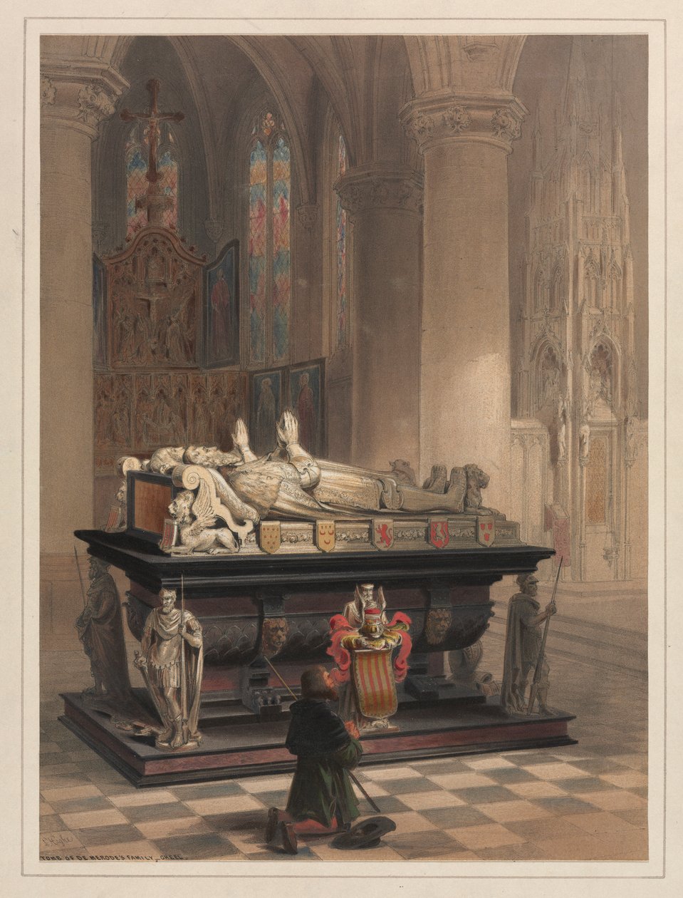 Hrobka rodiny De Merodes, Gheel. od Louis Haghe