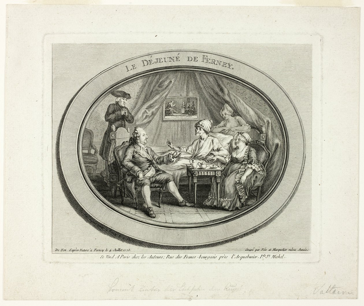 Oběd ve Ferney od Louis Joseph Masquelier