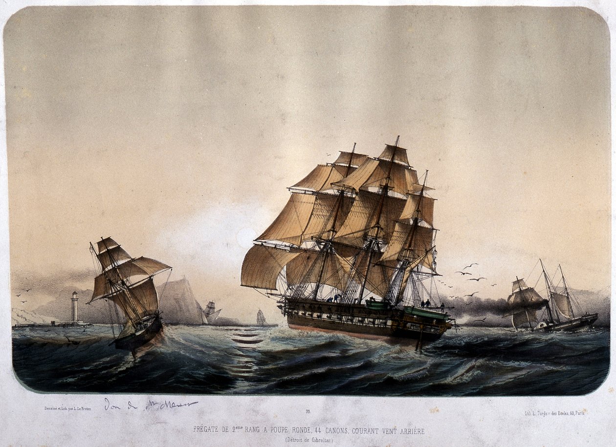 Fregate 2. řada na Gibraltaru. od Louis Le Breton