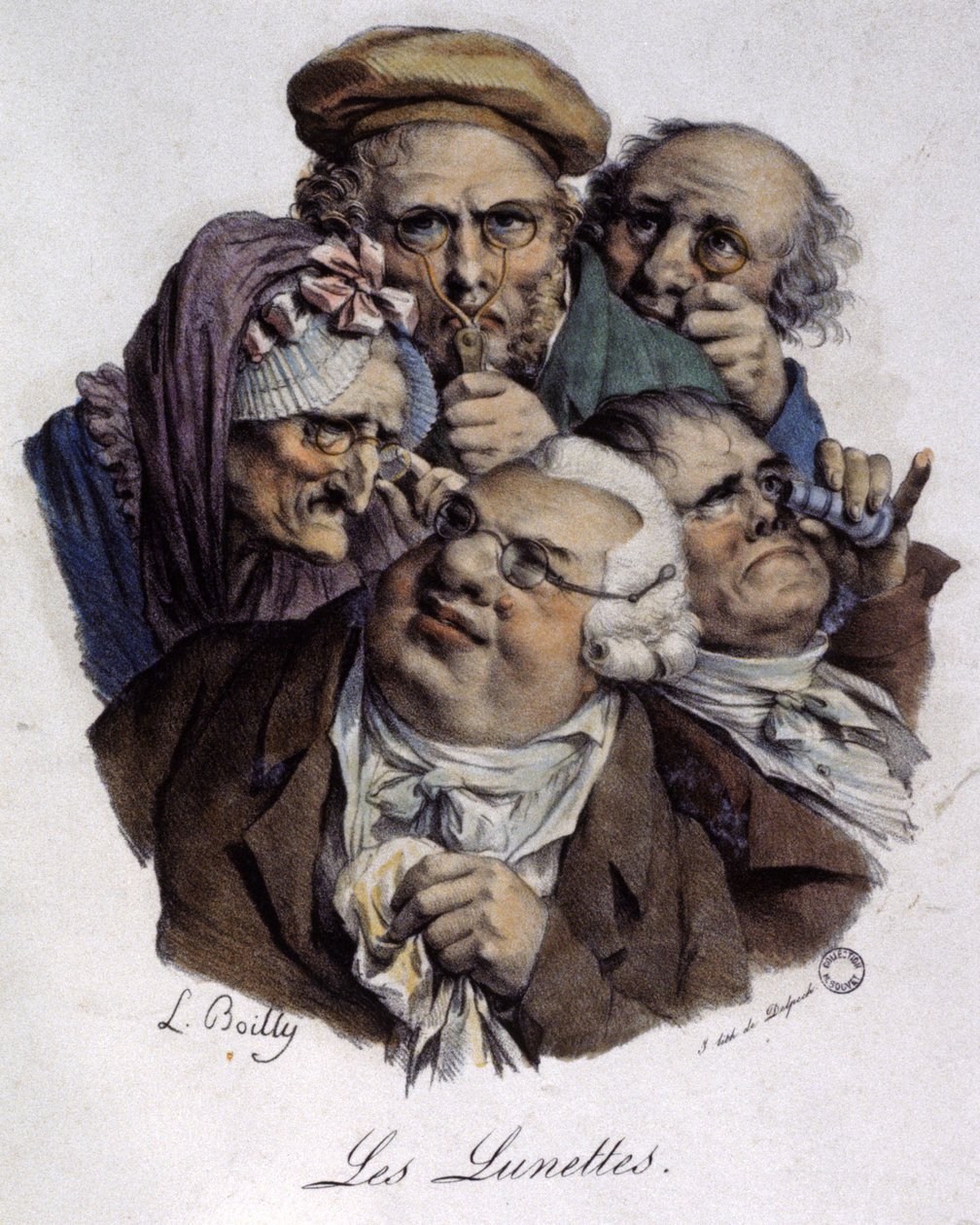 Brýle, cca 1820 (rytina) od Louis Leopold (after) Boilly