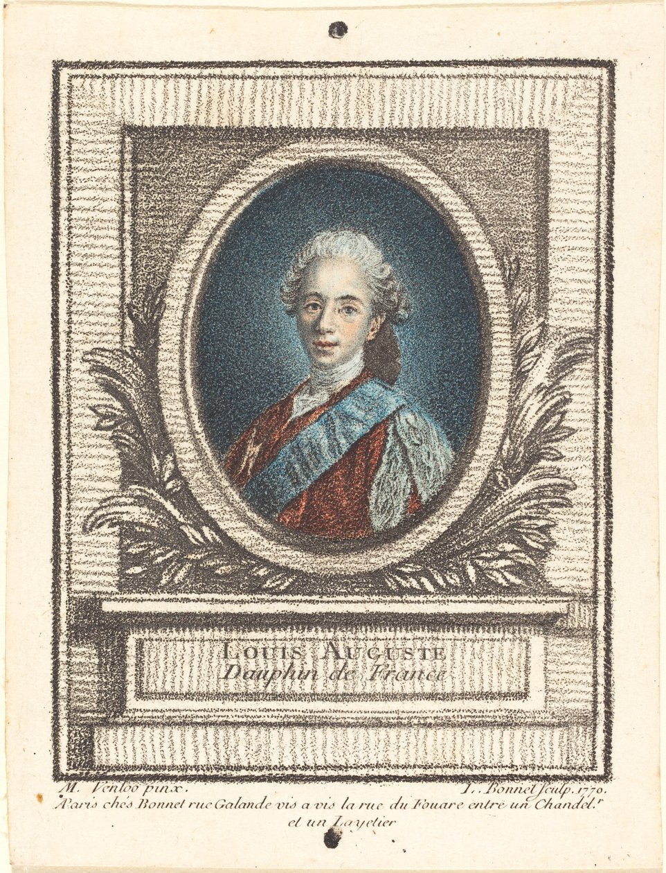 Louis-Auguste, dauphin z Francie, 1770. od Louis Marin Bonnet