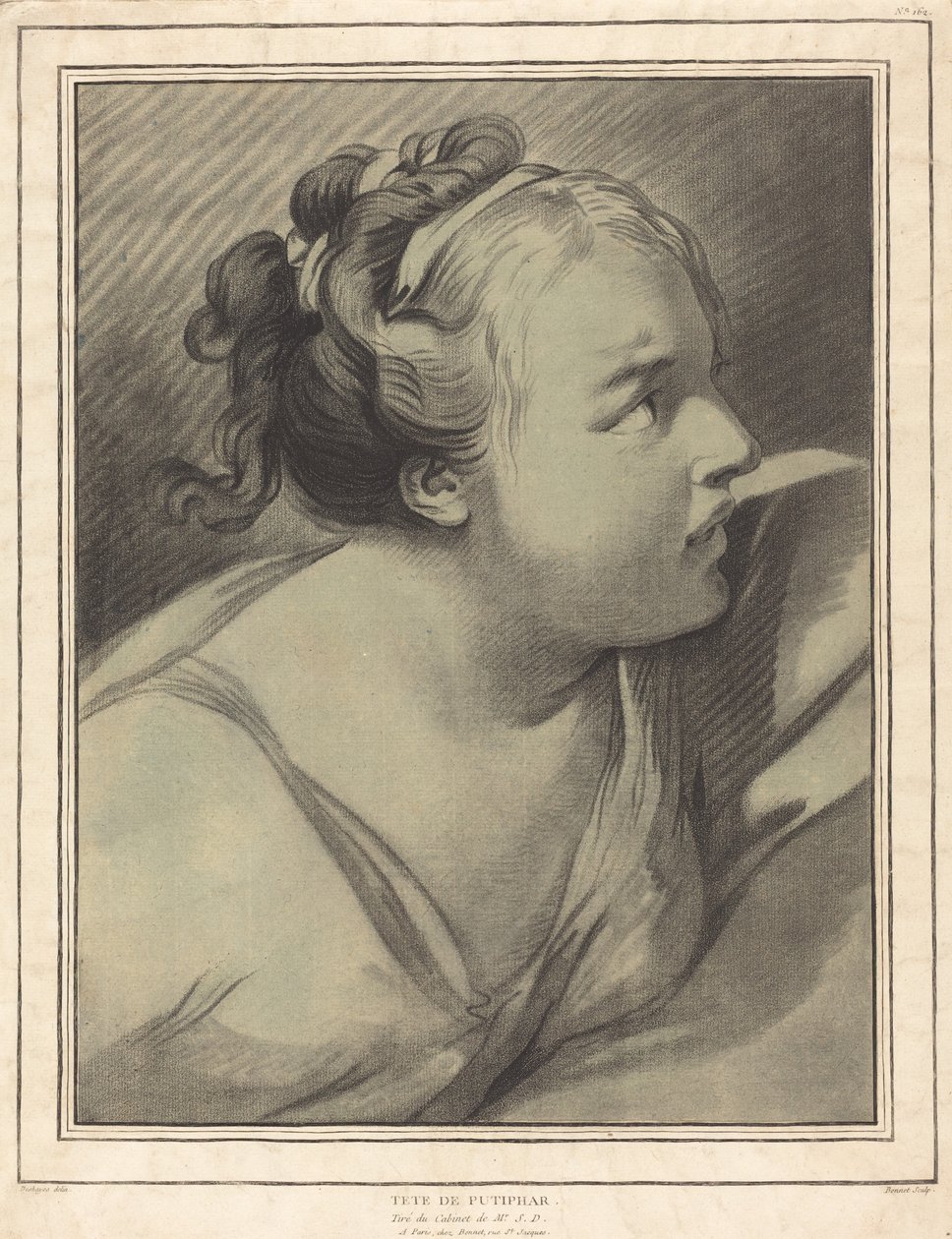Hlava manželky Potiphar Potiphar, 17701780. od Louis Marin Bonnet