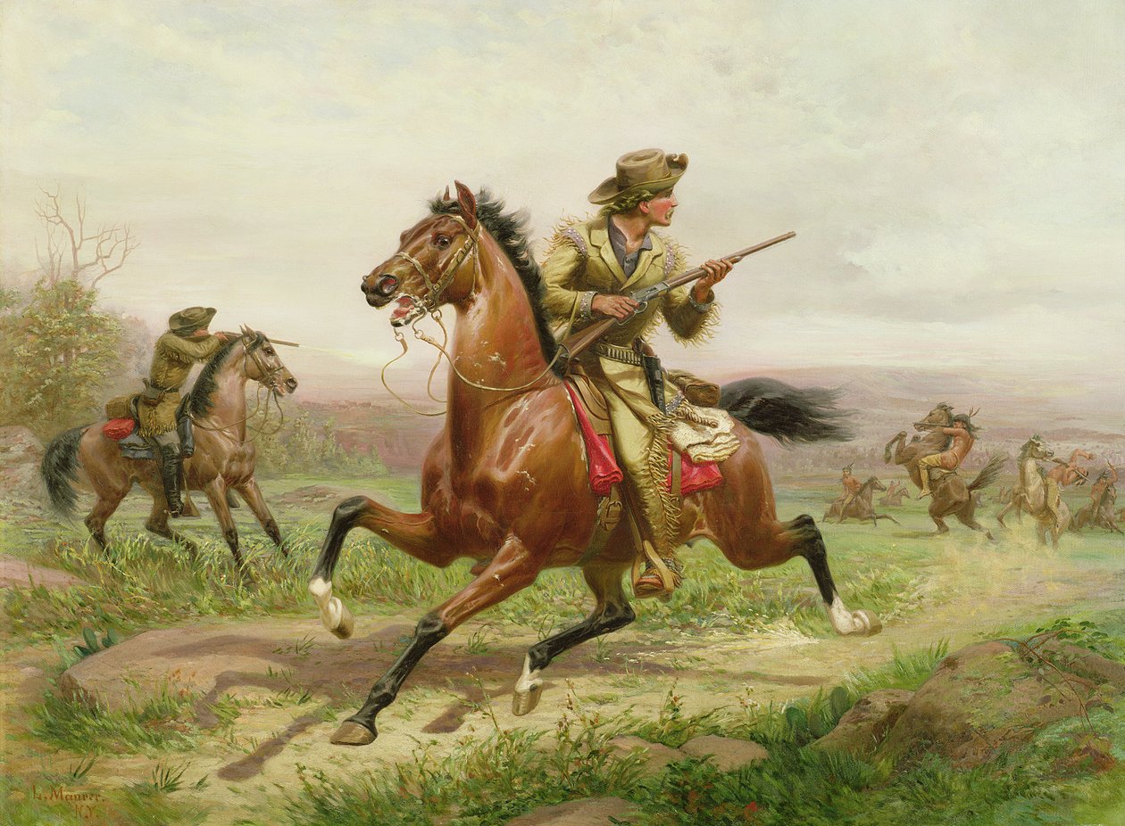 Buffalo Bill bojující s indiány od Louis Maurer