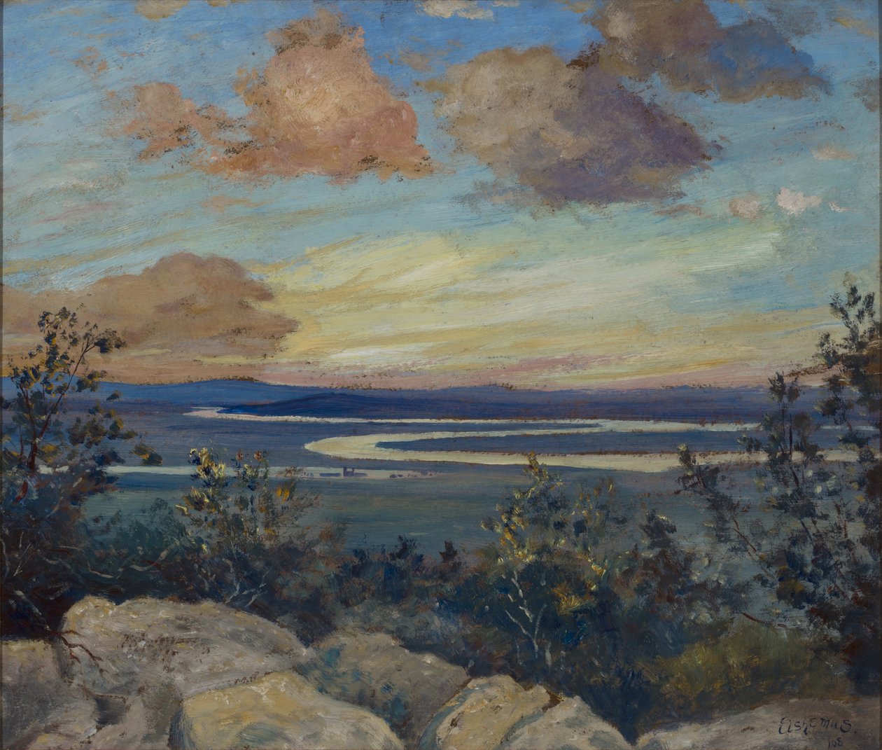 Meandrující řeka od Louis Michel Eilshemius