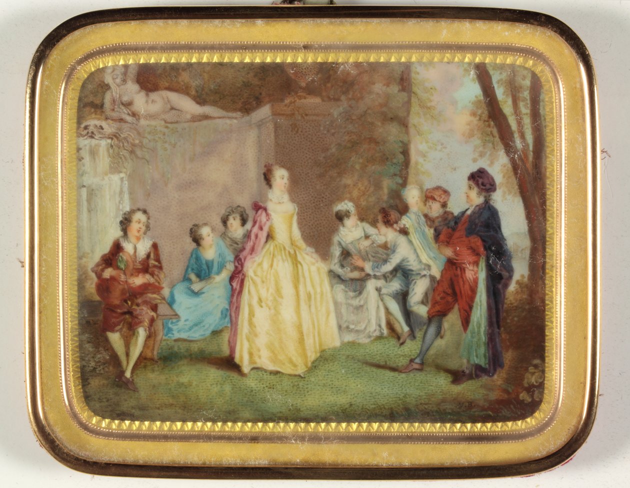 Fete Champetre (smalt) od Louis Nicolas van (manner of) Blarenberghe