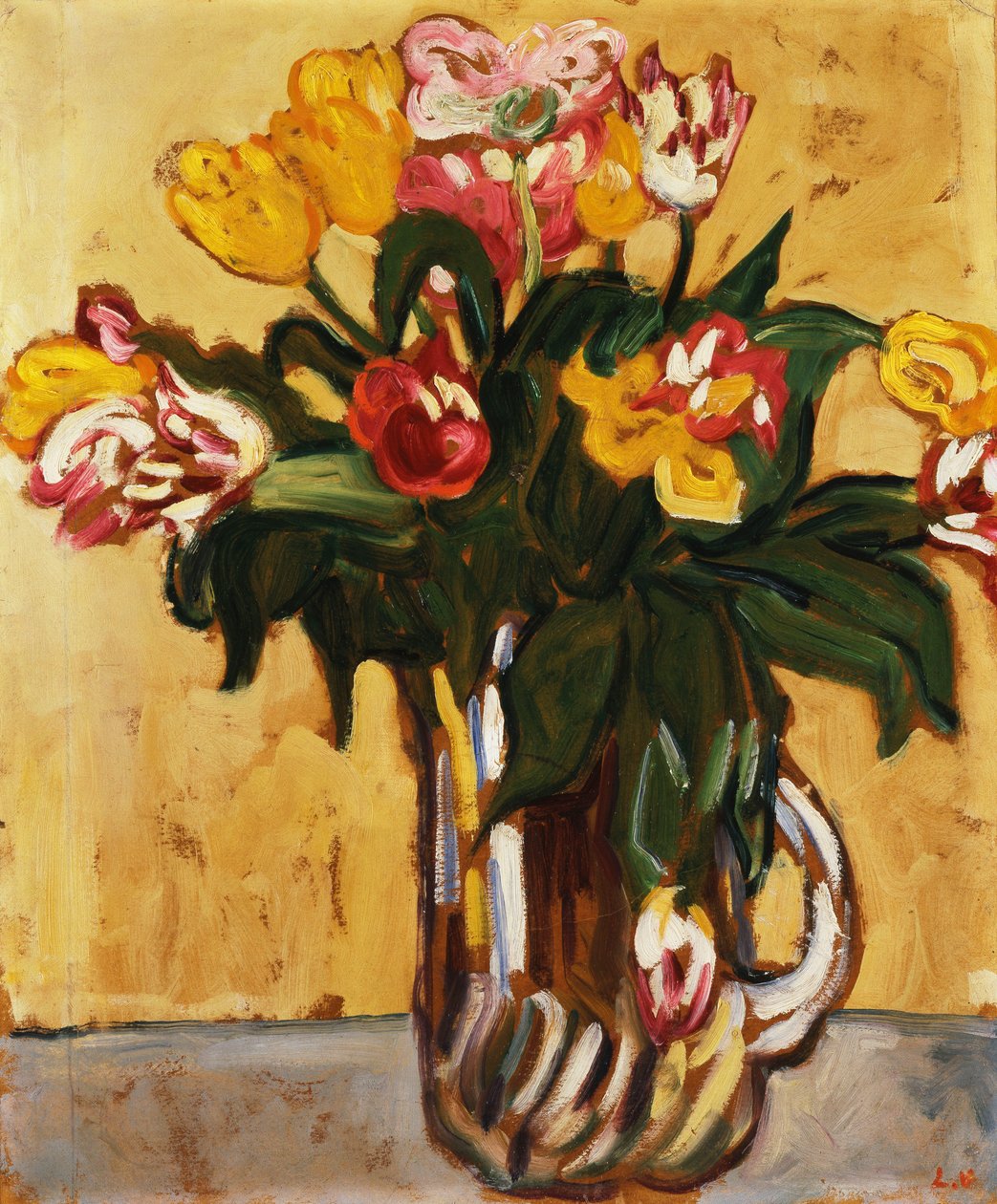 Tulipány ve skleněném džbánu od Louis Valtat