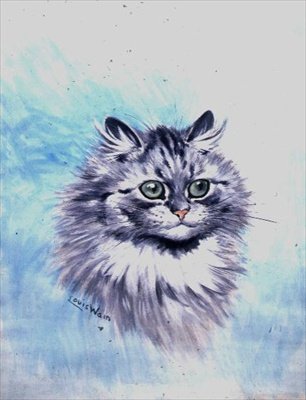 Zamyšlený pohled od Louis Wain