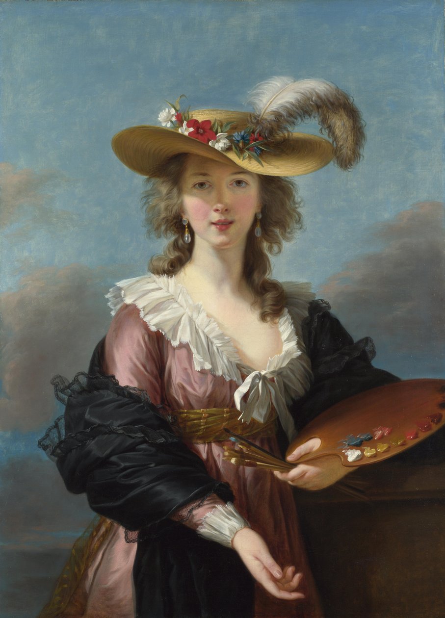 Autoportrét ve slaměném klobouku od Elisabeth Louise Vigee Lebrun