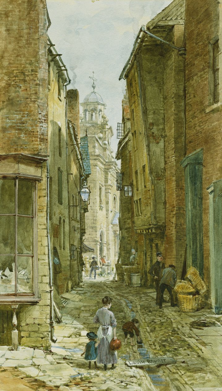 Postavy v Harp Lane, Ludlow, od Louise Ingram Rayner