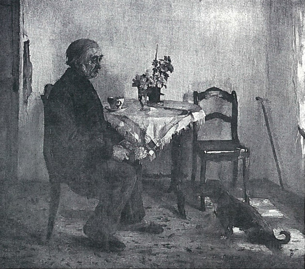 Starý muž v místnosti od Lovis Corinth