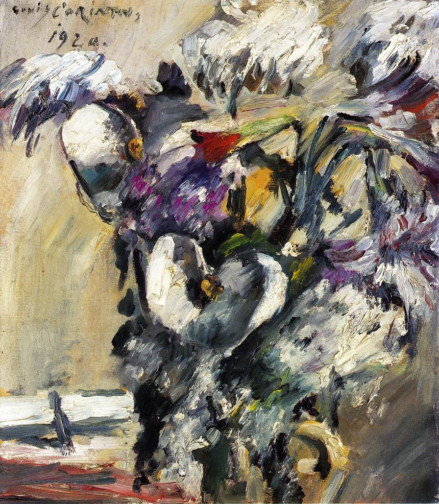 Chryzantémy a kallan od Lovis Corinth